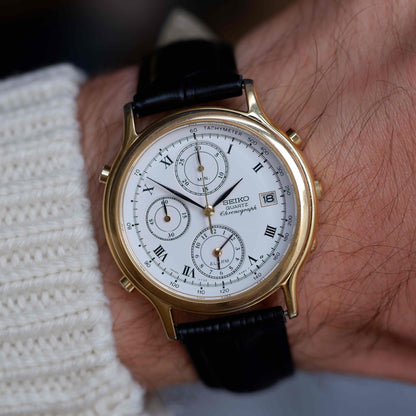 Vintage Seiko Chronograph Ref. 7T32.6A50 Alarm Quartz from the 90s