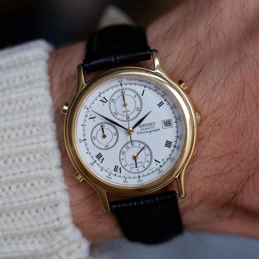 Vintage Seiko Chronograph Ref. 7T32.6A50 Alarm Quartz from the 90s