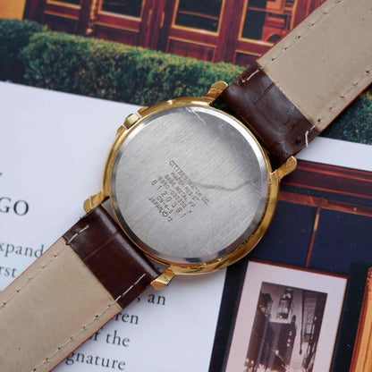 Vintage Citizen Moonphase Triple Calendar Watch 80s Gold Quartz