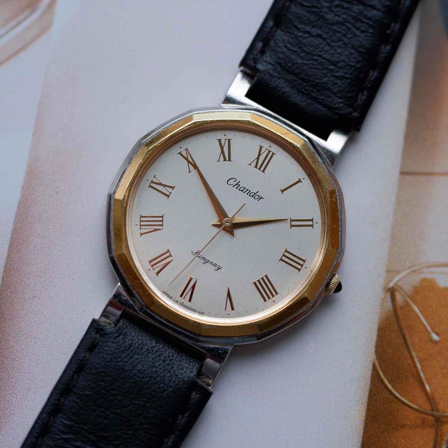 Vintage Orient Chandor Stingray 80s Two-Tone Golden Dial