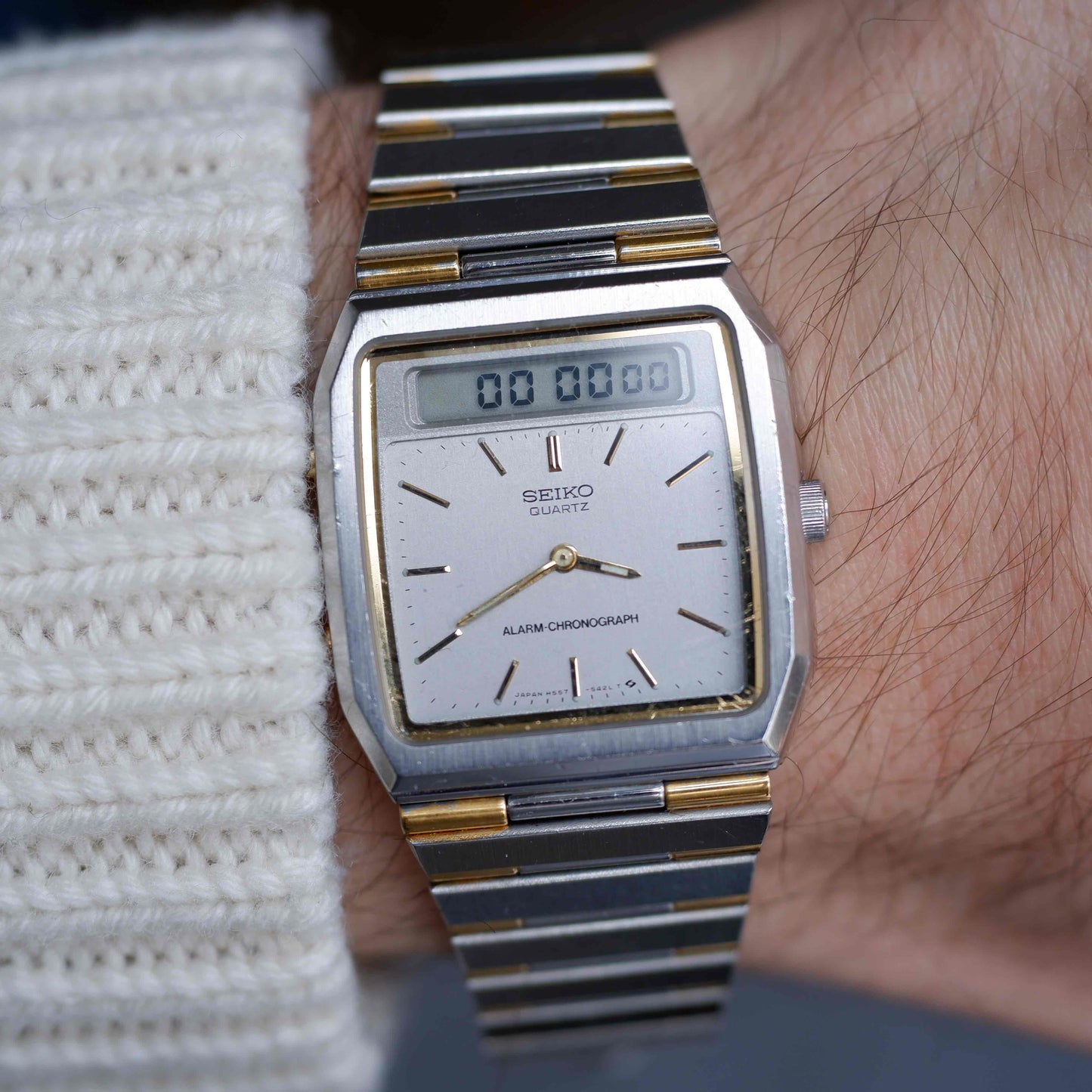 Vintage Seiko AnaDigi Quartz Two Tone Gold from the 80s
