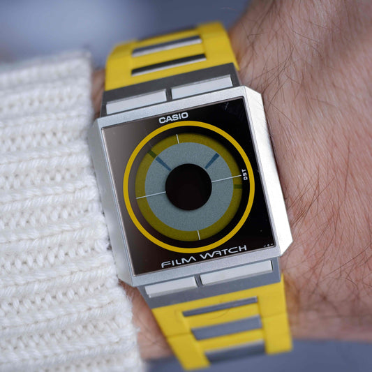 Vintage Casio Film Watch FS-02 Yellow from the 90s Mint