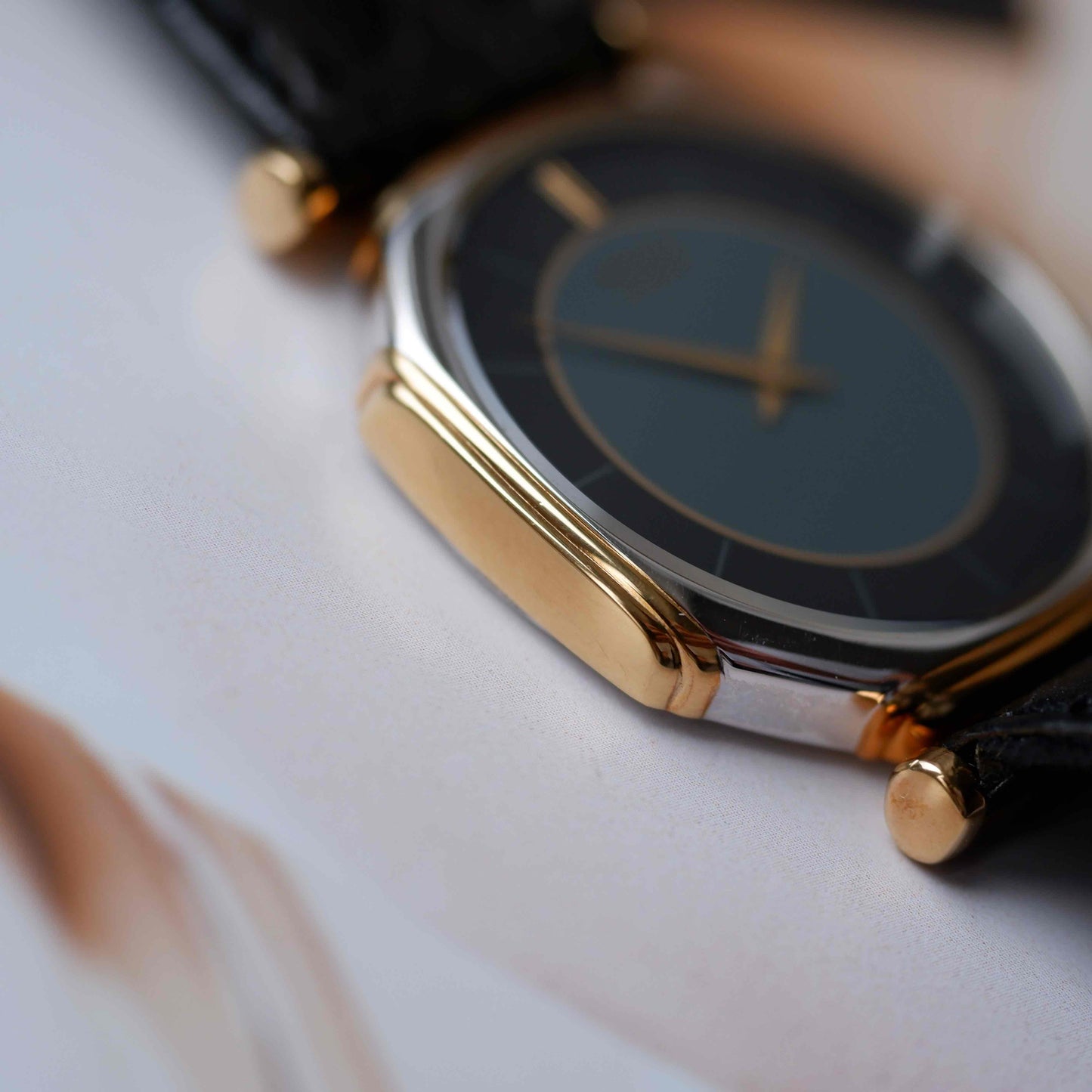 Vintage Seiko Slimline 80s Gold Two-Tone Midnight Blue Dial - NOS