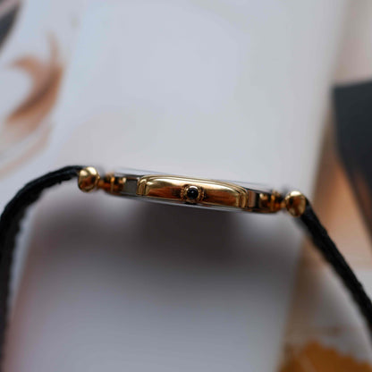 Vintage Seiko Slimline 80s Gold Two-Tone Midnight Blue Dial - NOS