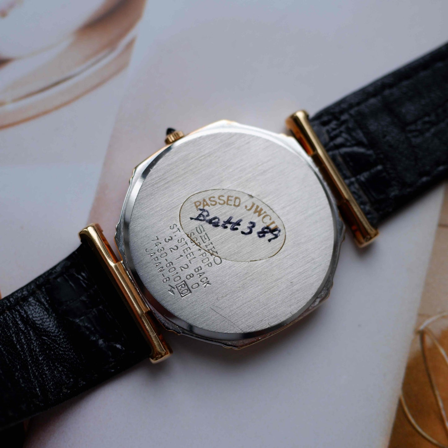 Vintage Seiko Slimline 80s Gold Two-Tone Midnight Blue Dial - NOS