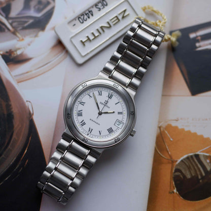 Vintage Zenith Espada White Roman Dial Quartz from the 90s - NOS