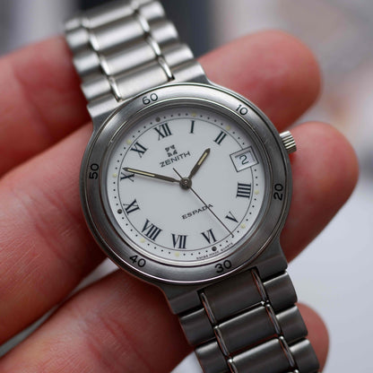 Vintage Zenith Espada White Roman Dial Quartz from the 90s - NOS