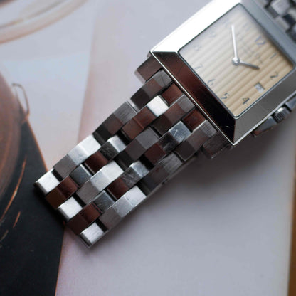 Vintage Dior Monsieur Square Stripe Dial 90s Arabic Numerals Quartz