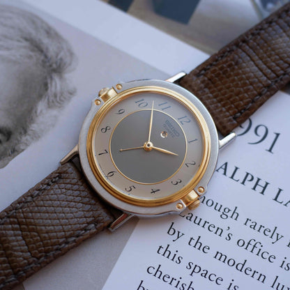 Vintage Seiko Alarm Dress Watch 80s Two-Tone Arabic Numerals Quartz