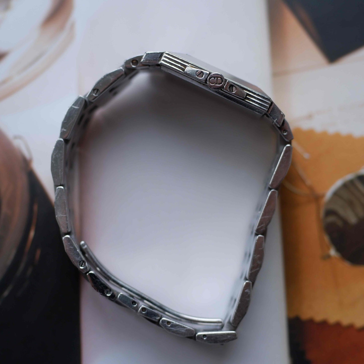 Vintage Dior Monsieur Square Stripe Dial 90s Arabic Numerals Quartz