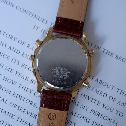 Vintage Seiko Chronograph Ref. 7T32.7B80 Alarm Quartz from the 90s