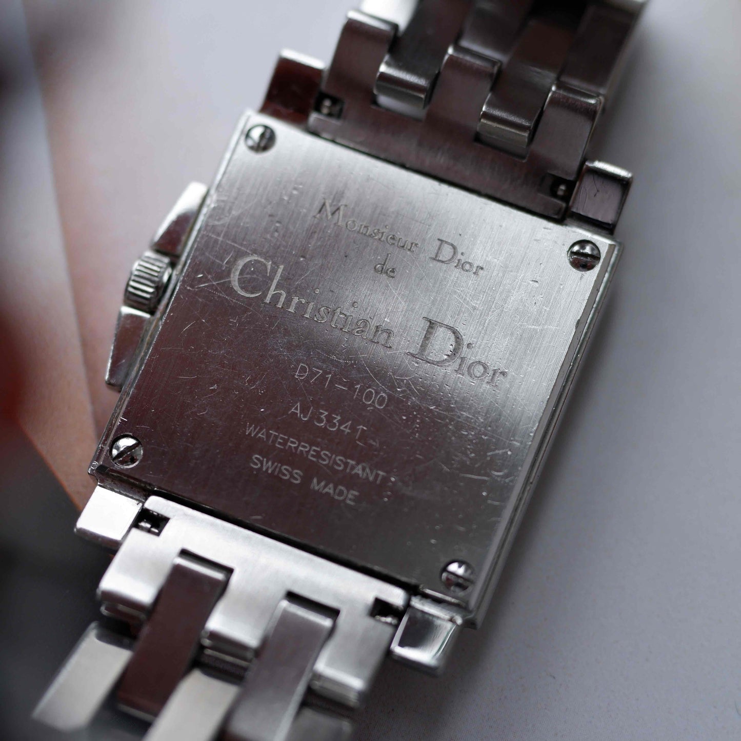 Vintage Dior Monsieur Square Stripe Dial 90s Arabic Numerals Quartz