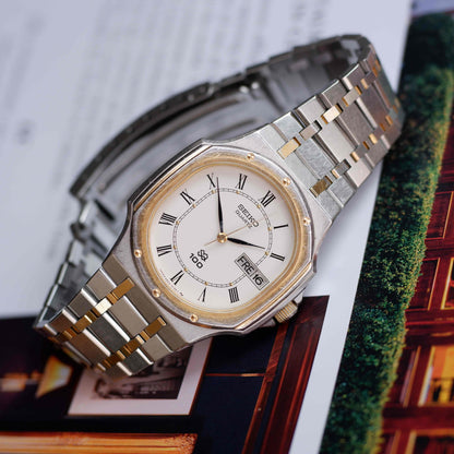Vintage Seiko SQ 100 Ref. 6923-5130 Day and Date Quartz Two Tone from the 80s