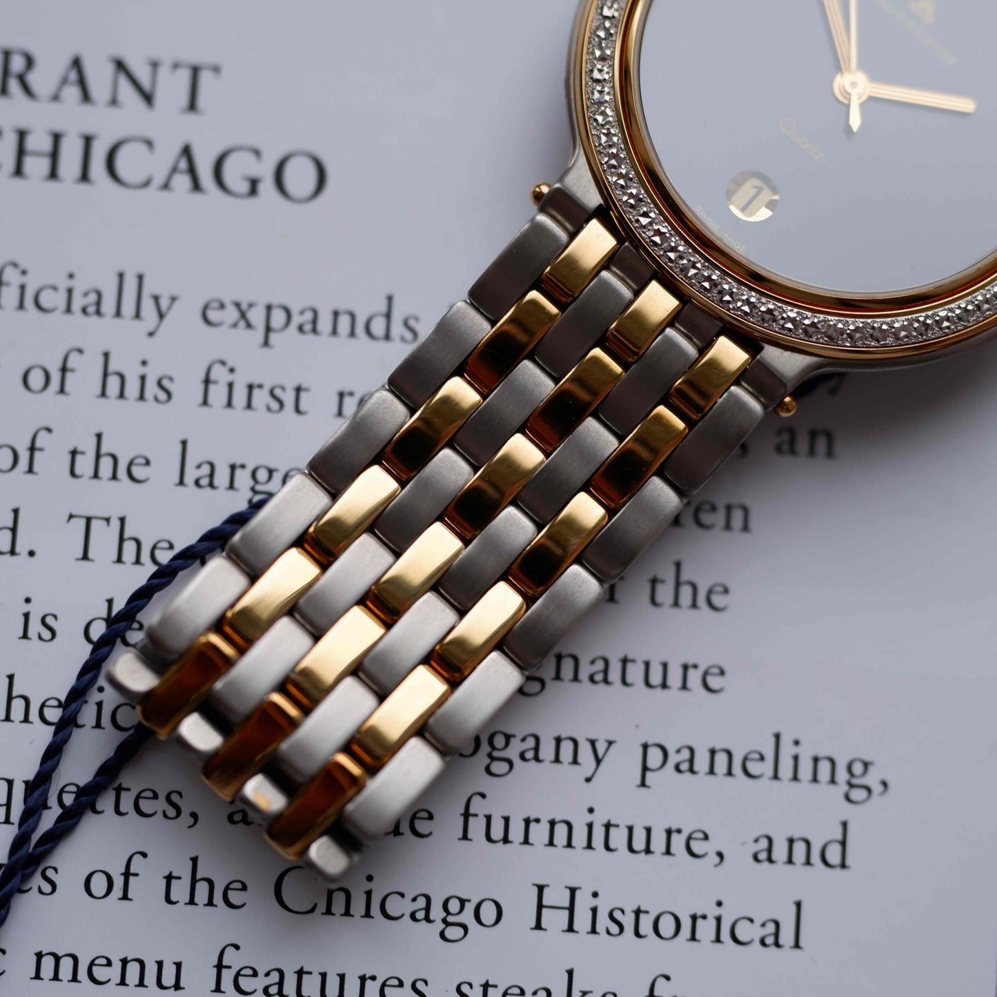 Vintage Maurice Lacroix Midnight Blue Dial 90s Two Tone Golden - NOS