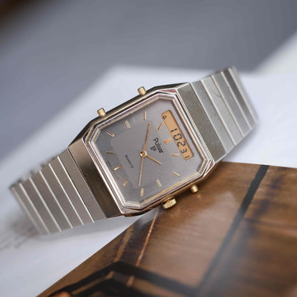 Vintage Pulsar AnaDigi Quartz Two Tone Gold from the 80s