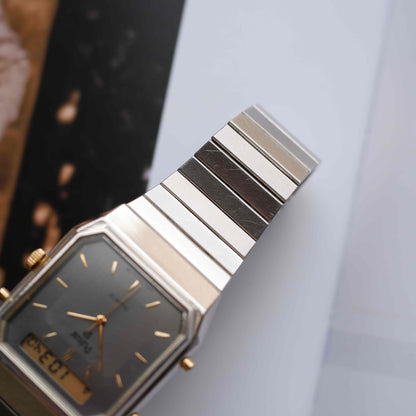 Vintage Pulsar AnaDigi Quartz Two Tone Gold from the 80s