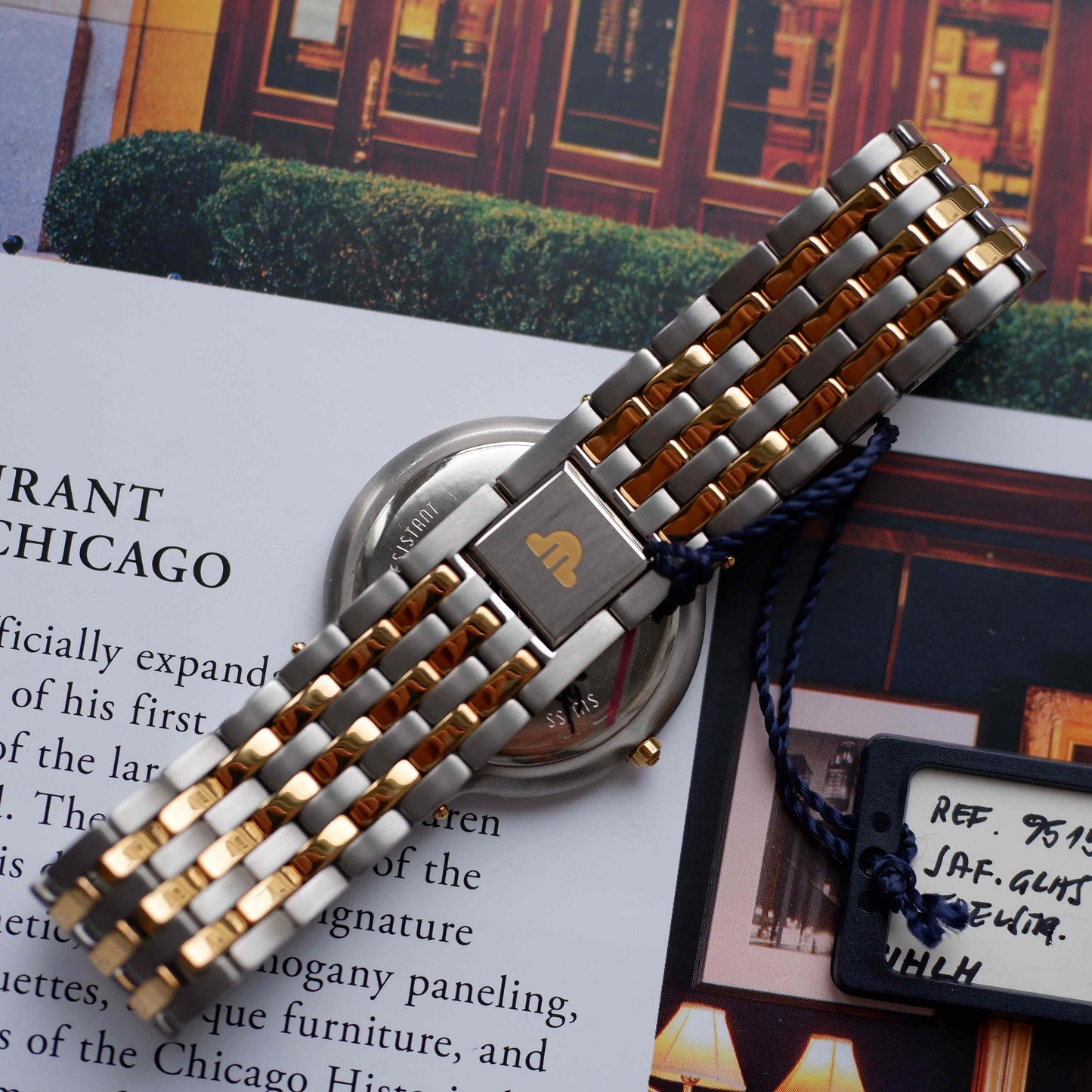 Vintage Maurice Lacroix Midnight Blue Dial 90s Two Tone Golden - NOS