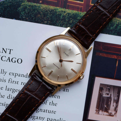 Vintage Timex Golden 60s Minimalist Mechanical Dress Watch