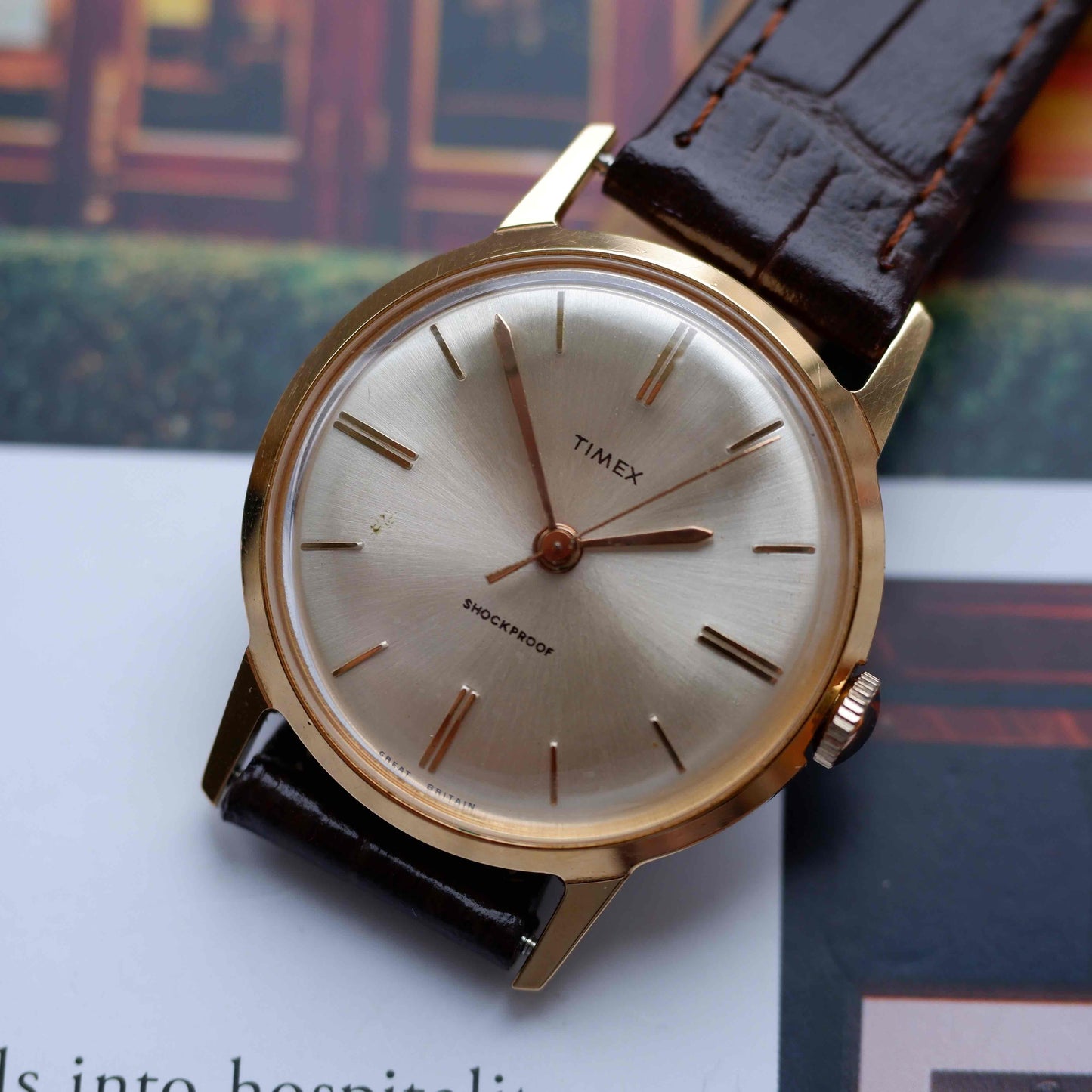 Vintage Timex Golden 60s Minimalist Mechanical Dress Watch