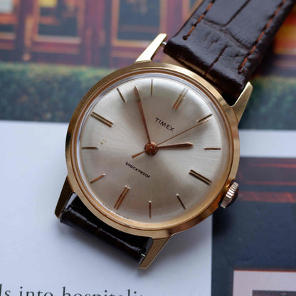 Vintage Timex Golden 60s Minimalist Mechanical Dress Watch