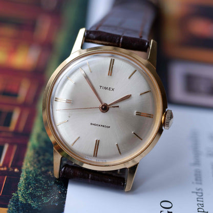 Vintage Timex Golden 60s Minimalist Mechanical Dress Watch