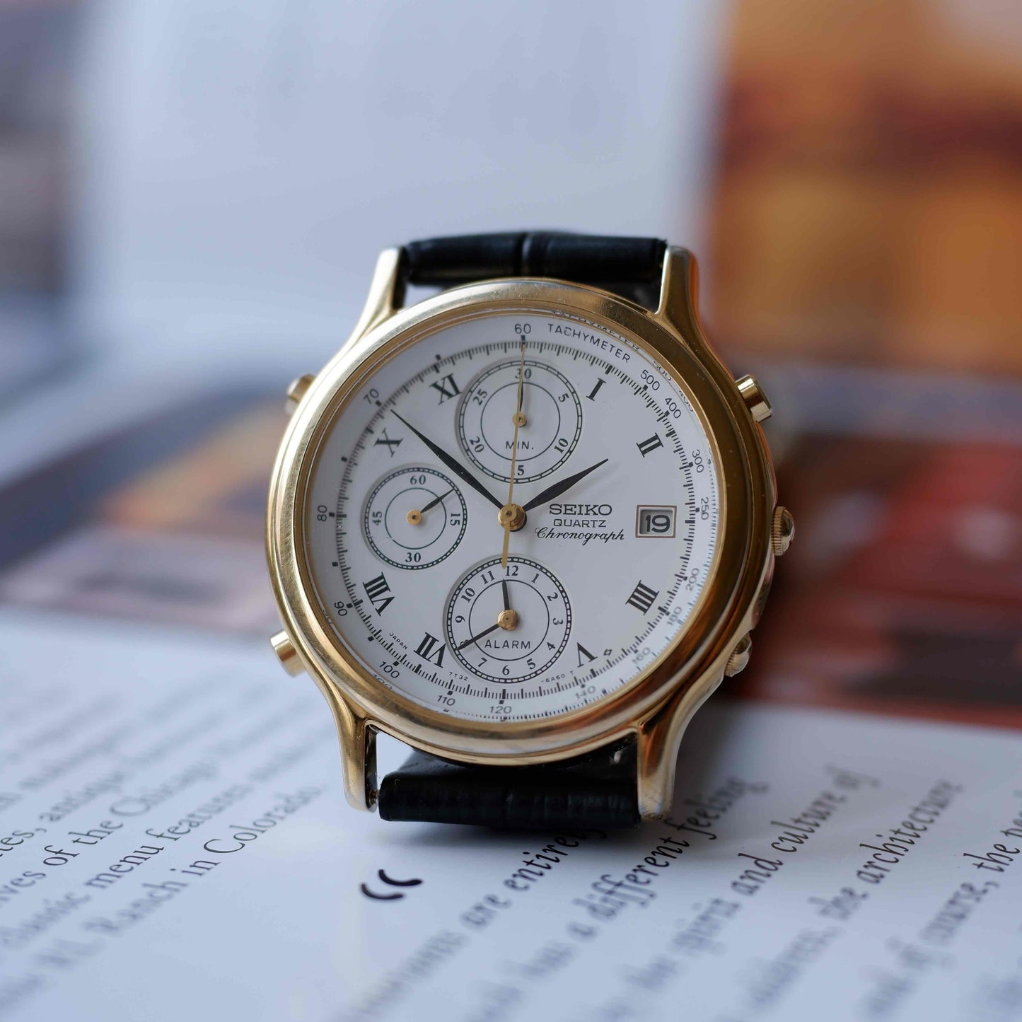 Vintage Seiko Chronograph Ref. 7T32.6A50 Alarm Quartz from the 90s