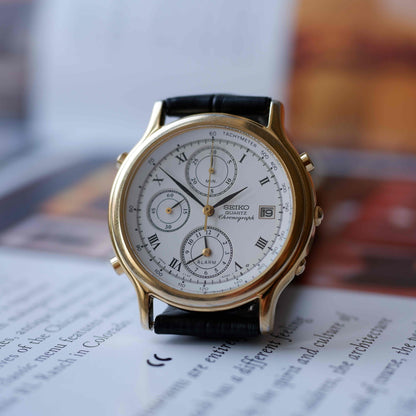 Vintage Seiko Chronograph Ref. 7T32.6A50 Alarm Quartz from the 90s