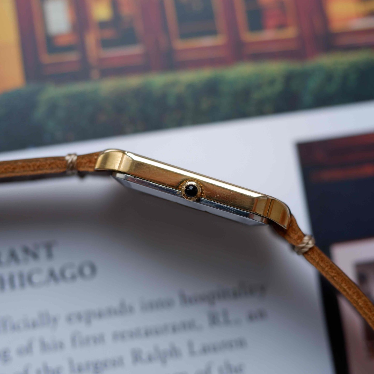 Vintage Longines Mechanical 70s Tank Gold Linen Dial Swiss