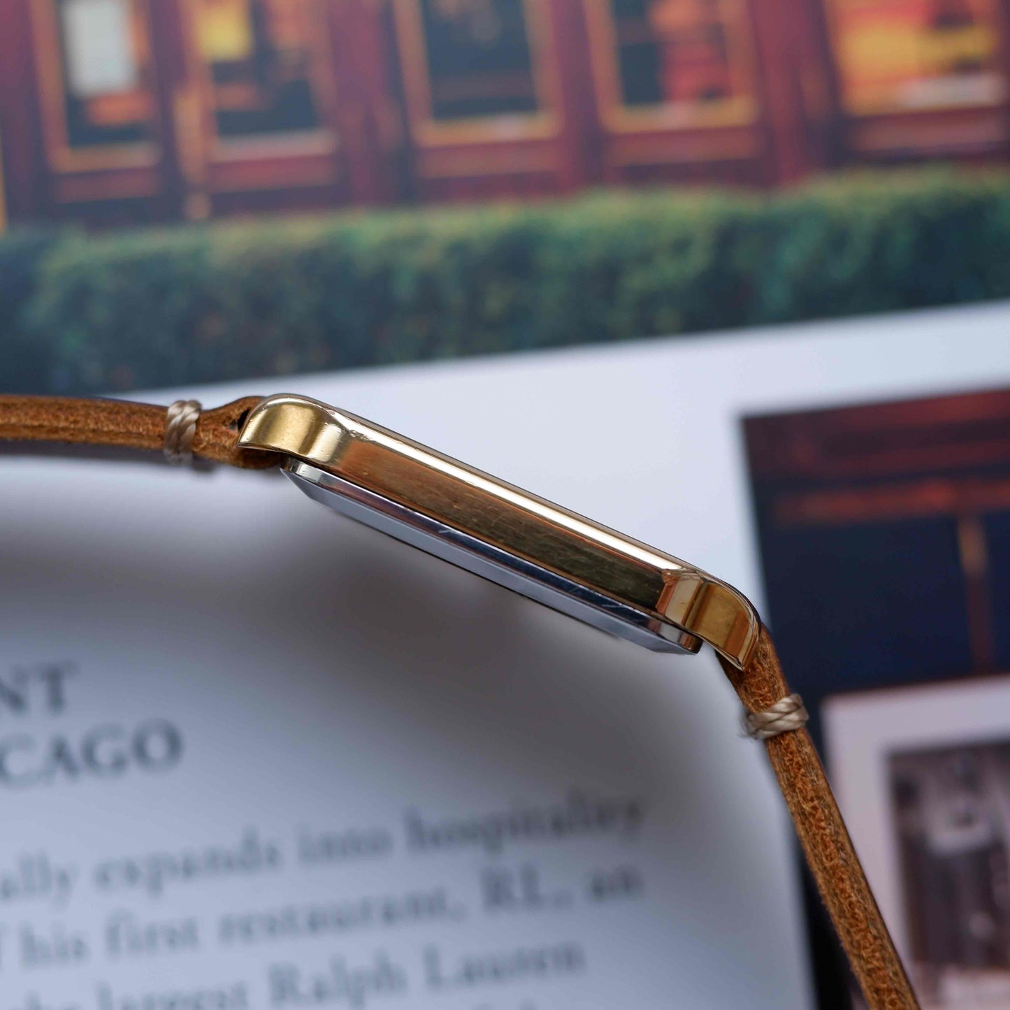 Vintage Longines Mechanical 70s Tank Gold Linen Dial Swiss