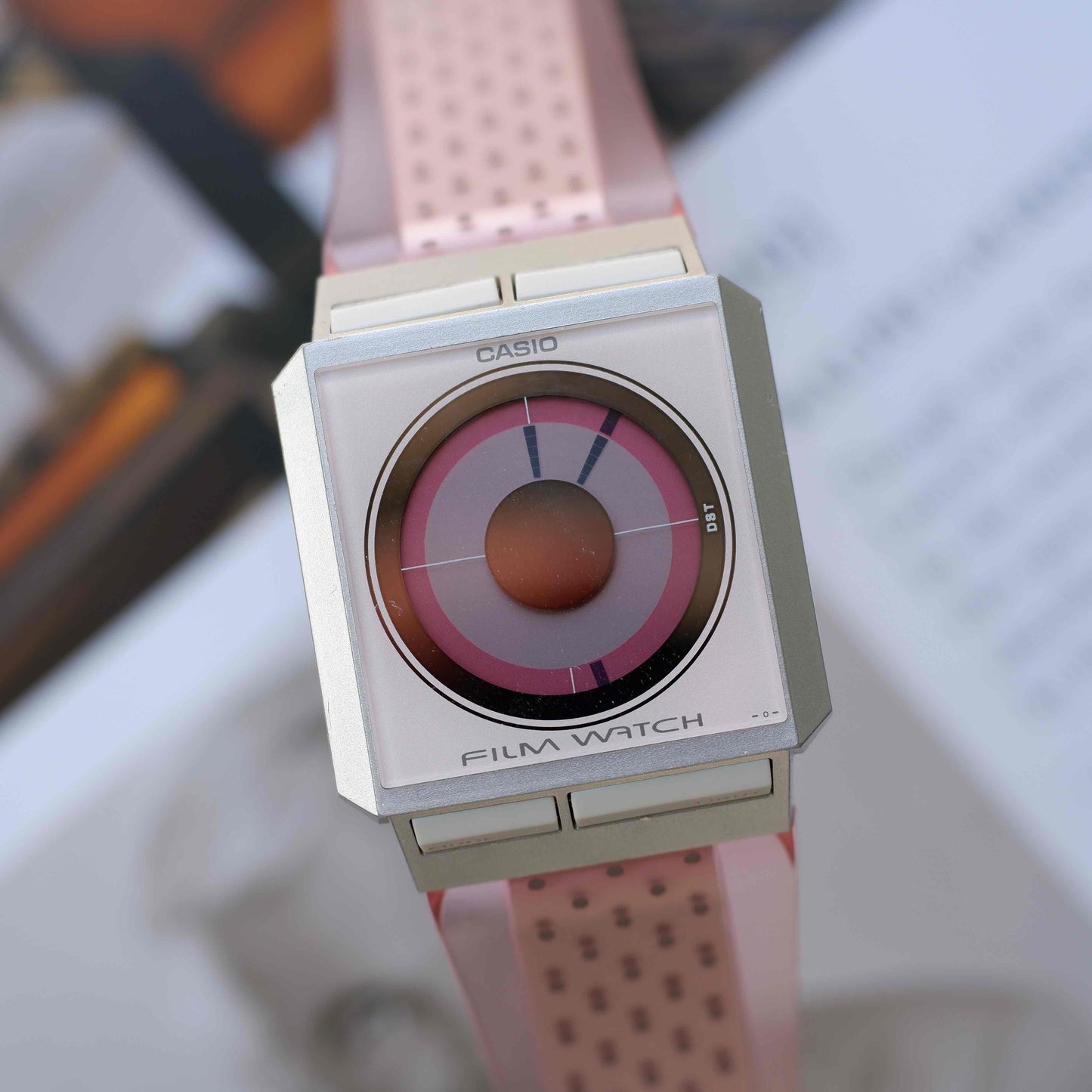 Vintage Casio Film Watch FS-02 Pink from the 90s Mint