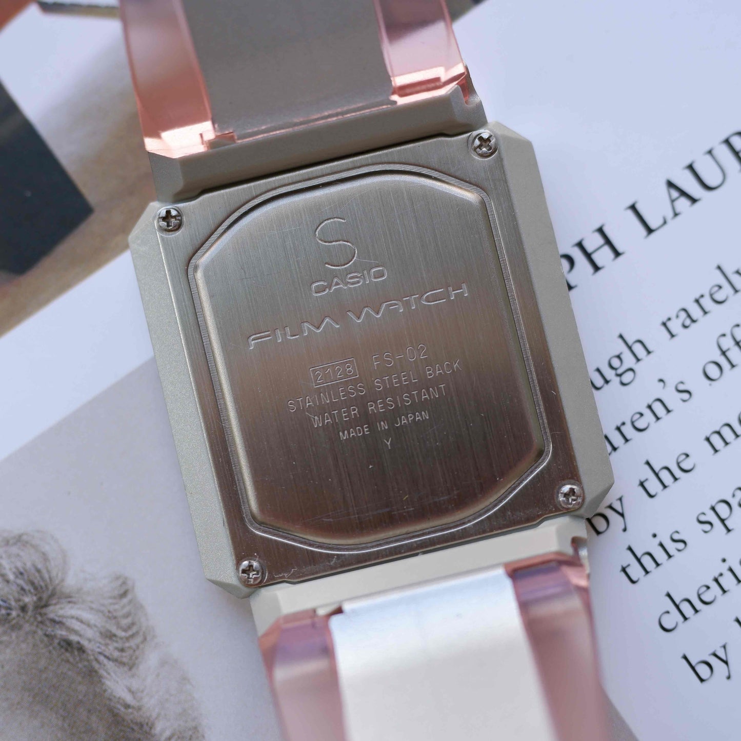 Vintage Casio Film Watch FS-02 Pink from the 90s Mint