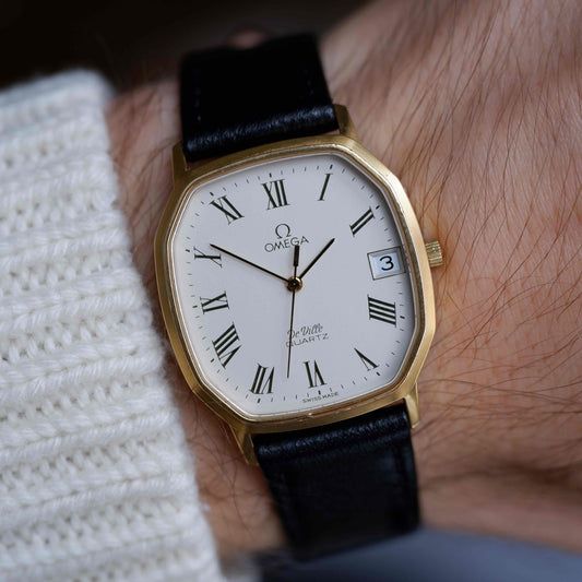 Vintage Omega De Ville Tank Ref. MD 192.0048 Gold 70s Rectangular Quartz