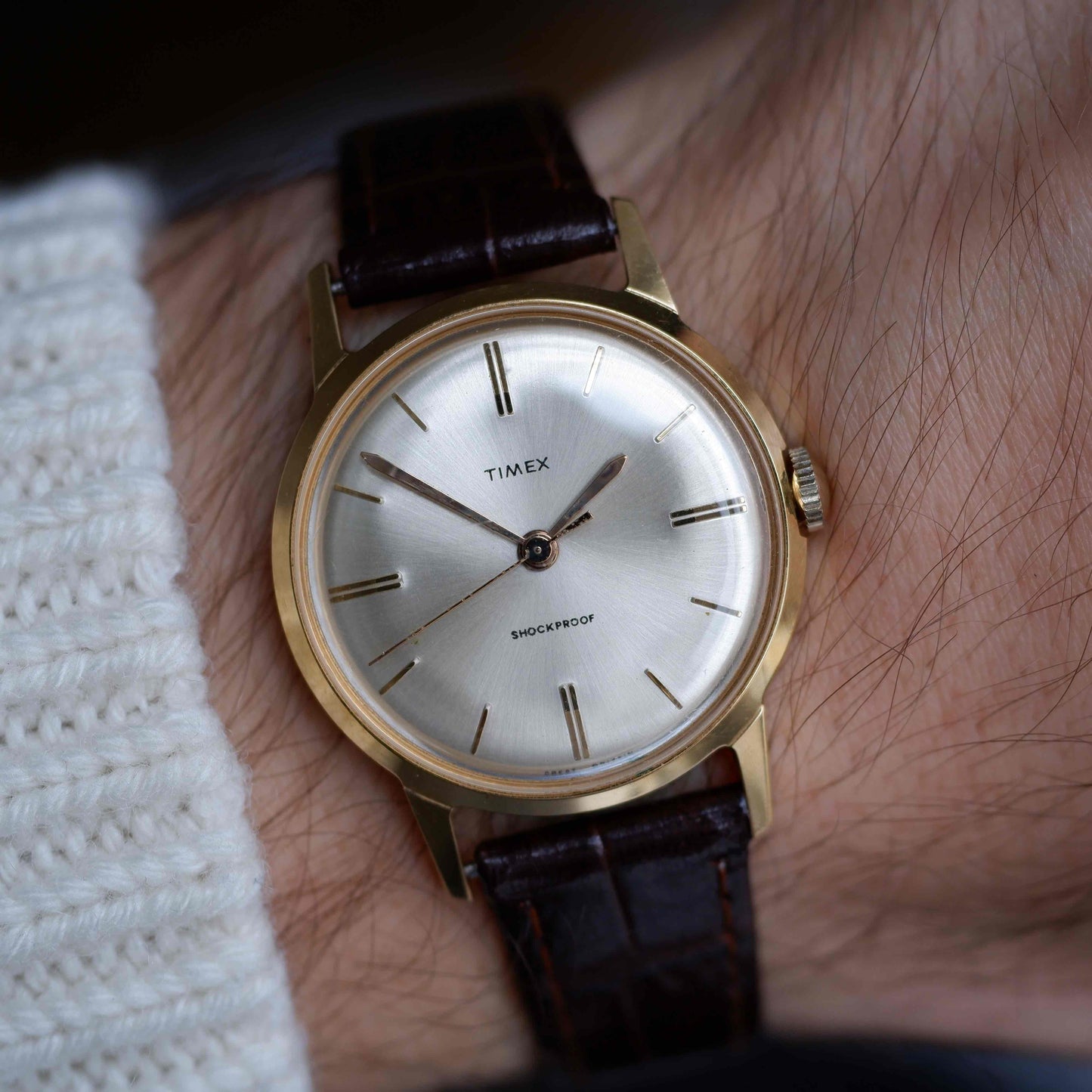 Vintage Timex Golden 60s Minimalist Mechanical Dress Watch