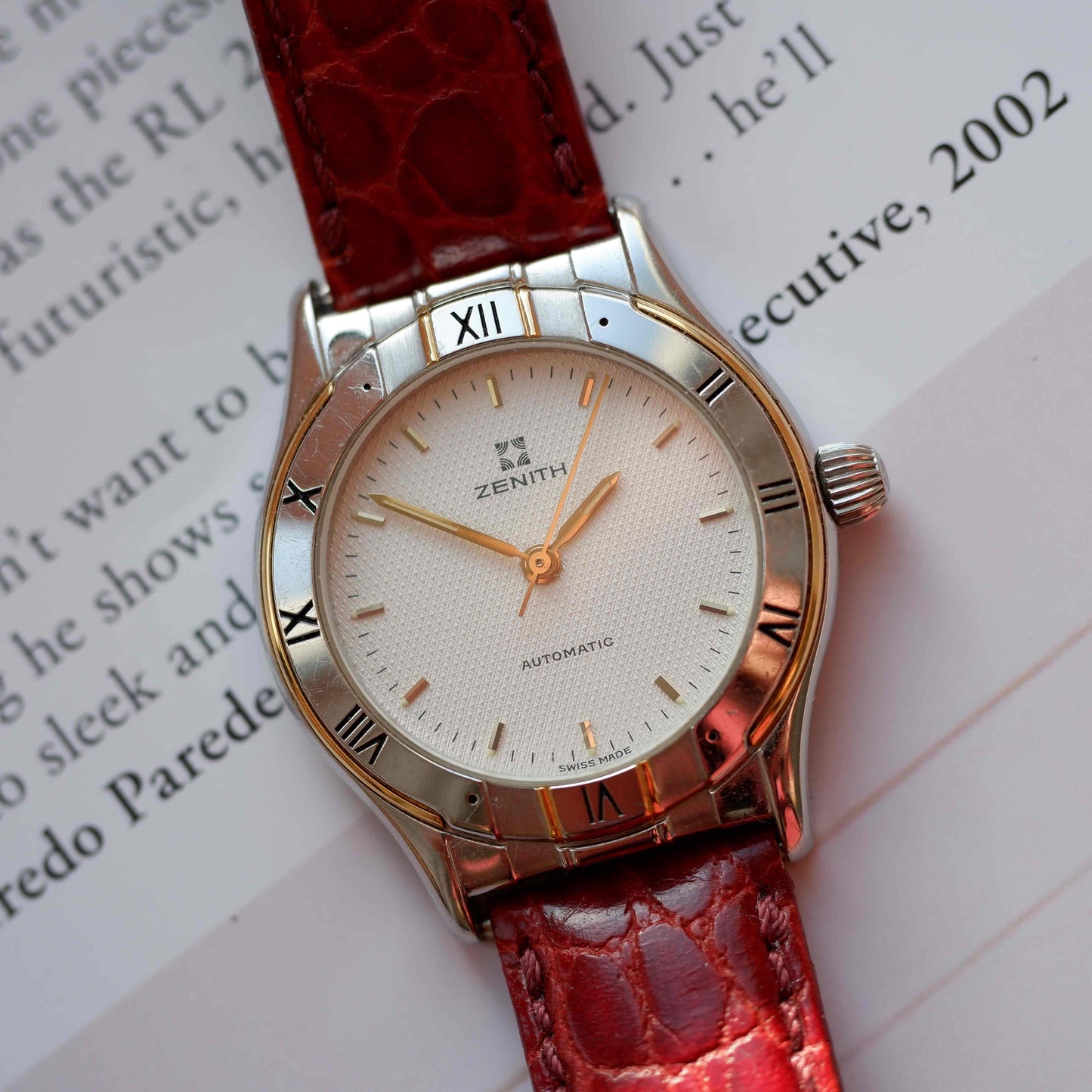 Vintage Zenith Waffle Dial 90s Ref. 19.3140.467 Cal 49.0 Two-Tone Automatic
