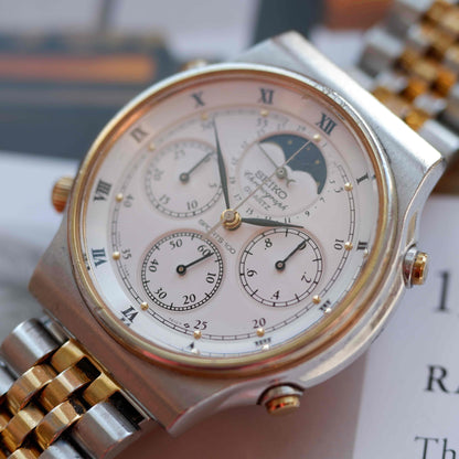 Vintage Seiko Moon Phase Chronograph Ref. 7A48.7000 Quartz 80s