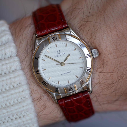 Vintage Zenith Waffle Dial 90s Ref. 19.3140.467 Cal 49.0 Two-Tone Automatic