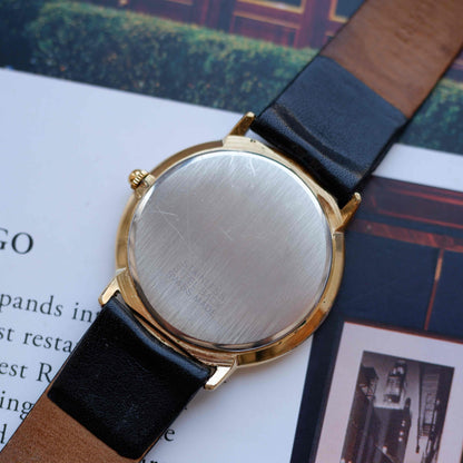 Vintage Alfex Moon Phase Dress Watch 90s Gold Quartz