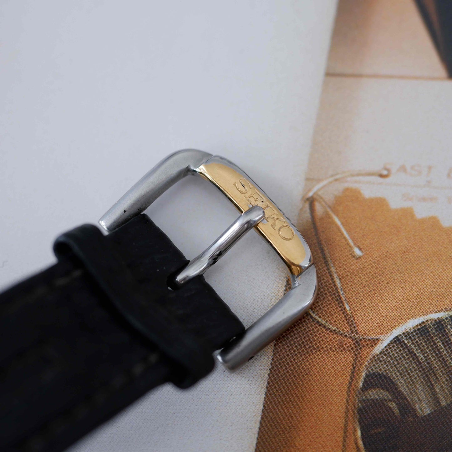 Vintage Seiko Tonneau Chronograph Alarm Two-Tone Quartz from the 90s