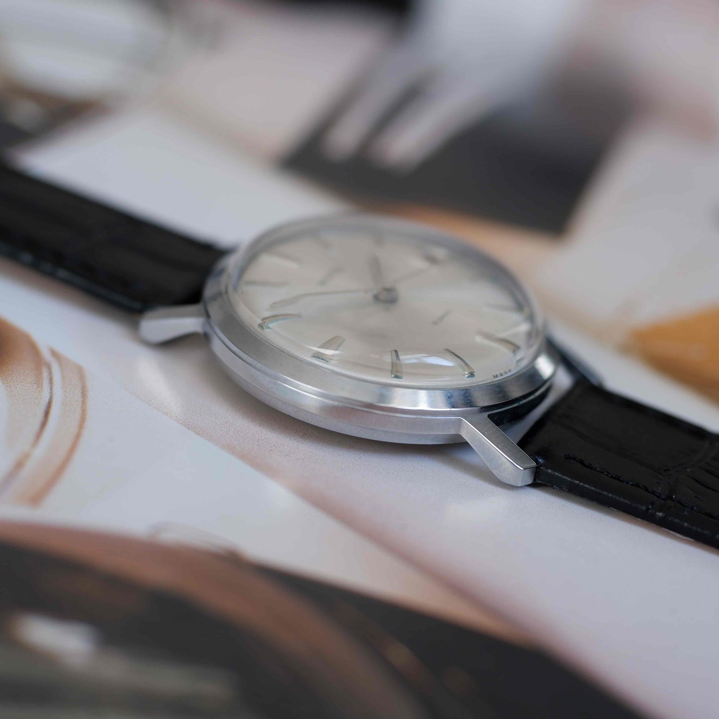 Vintage Vostok Dress Watch Silver Sunburst Dial Date Mechanical 70s MINT