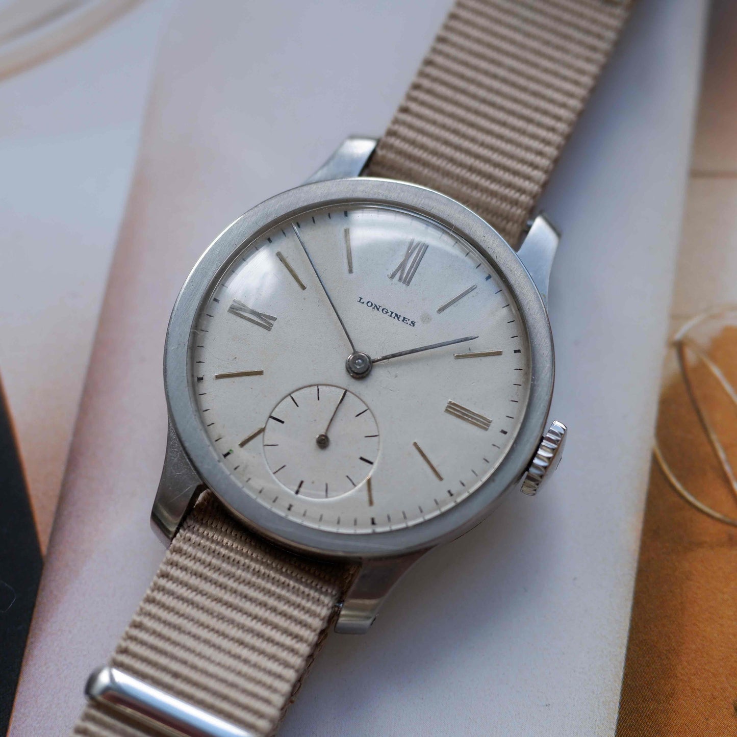 Vintage Longines 1945 Cal. 12.68N Calatrava Style Creamy Roman Dial