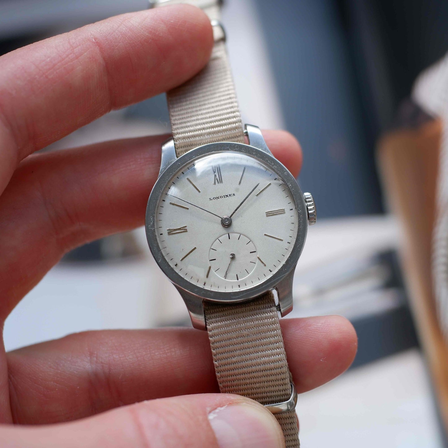 Vintage Longines 1945 Cal. 12.68N Calatrava Style Creamy Roman Dial