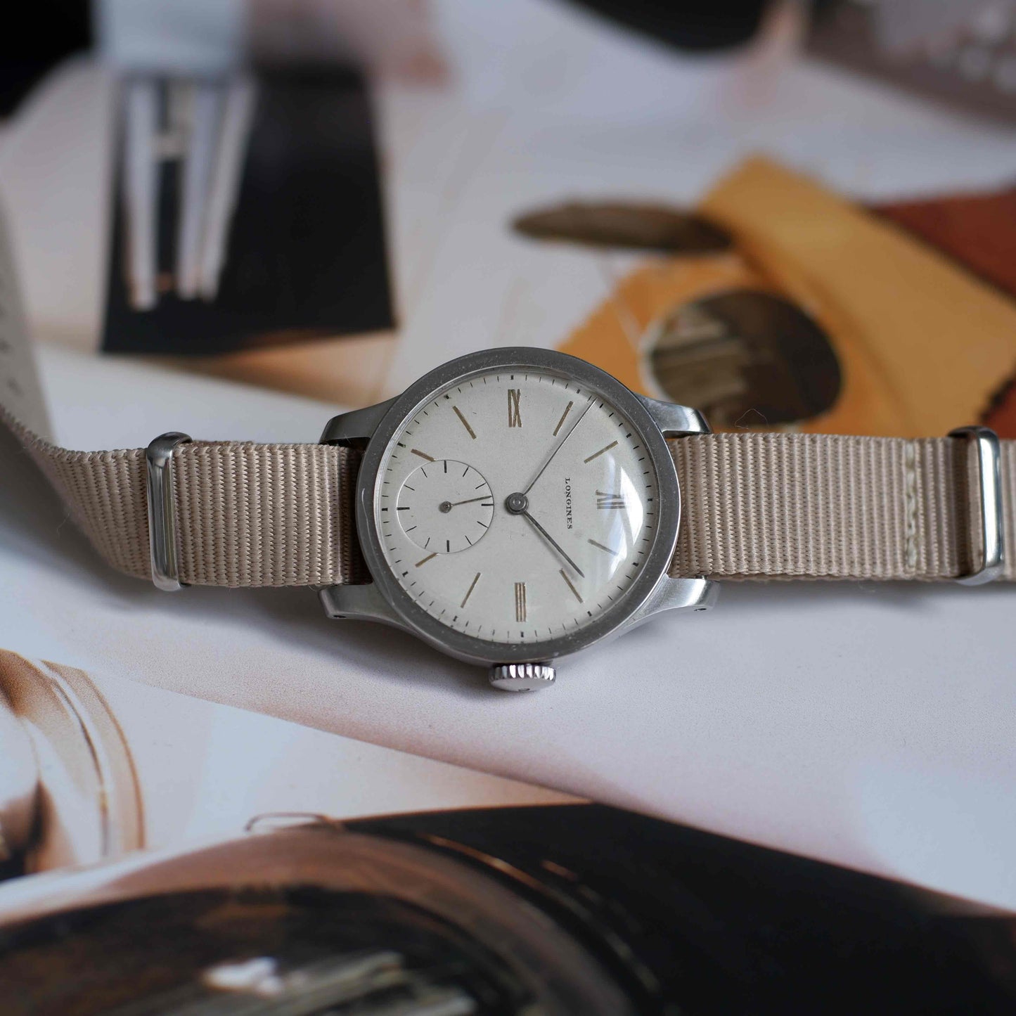 Vintage Longines 1945 Cal. 12.68N Calatrava Style Creamy Roman Dial
