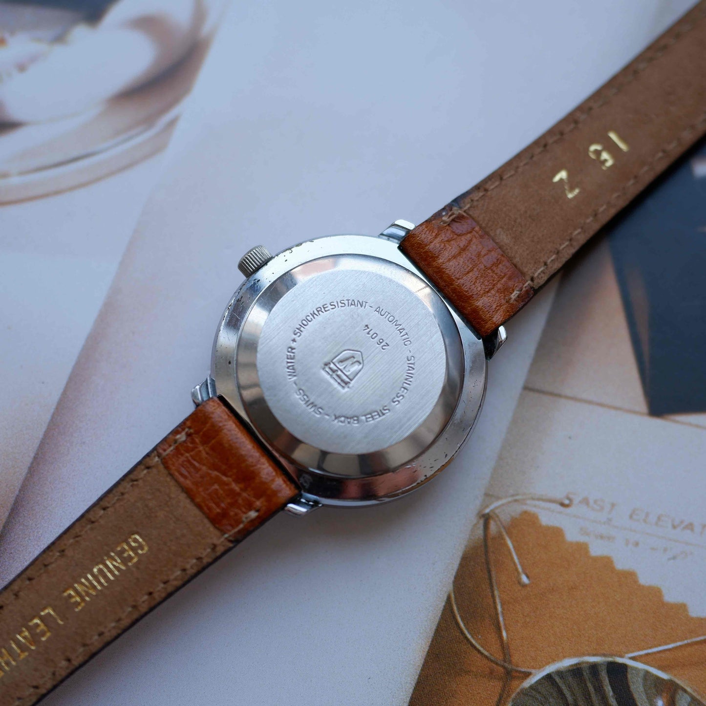 Vintage Nivada F77 Midsize White Roman Dial Automatic 70s