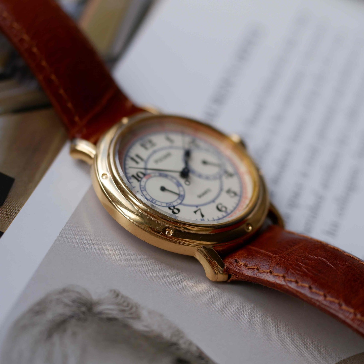 Vintage Pulsar by Seiko Day-Date Subdial Marine Style Gold Watch