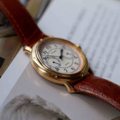 Vintage Pulsar by Seiko Day-Date Subdial Marine Style Gold Watch