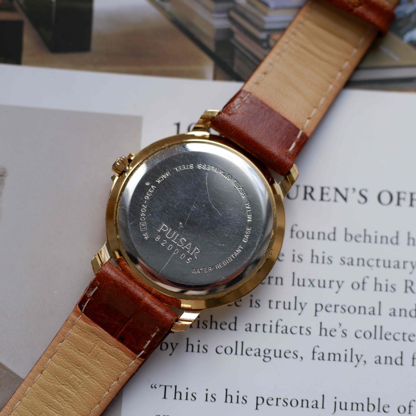 Vintage Pulsar by Seiko Day-Date Subdial Marine Style Gold Watch