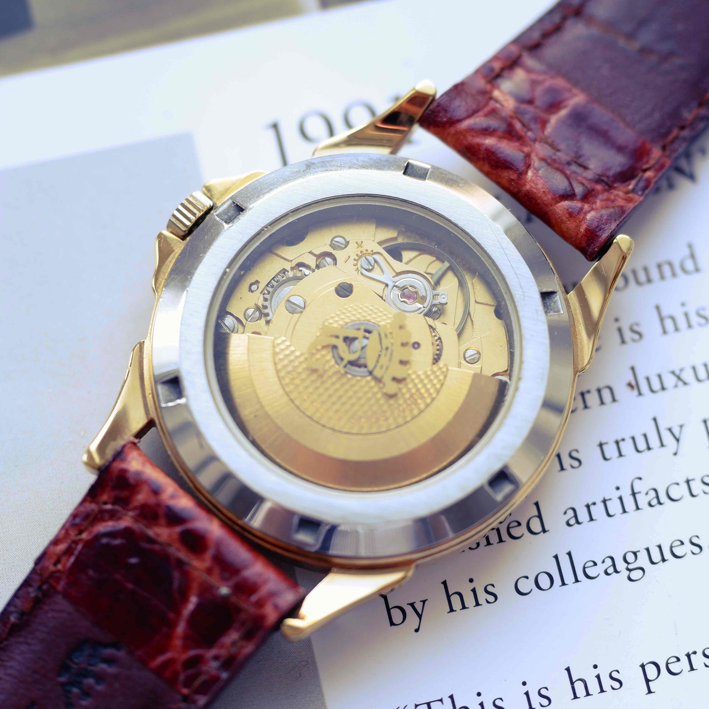 Vintage Pryngeps Automatic Italien Day-Date Watch 90s Gold Roman Dial 25 Jewels