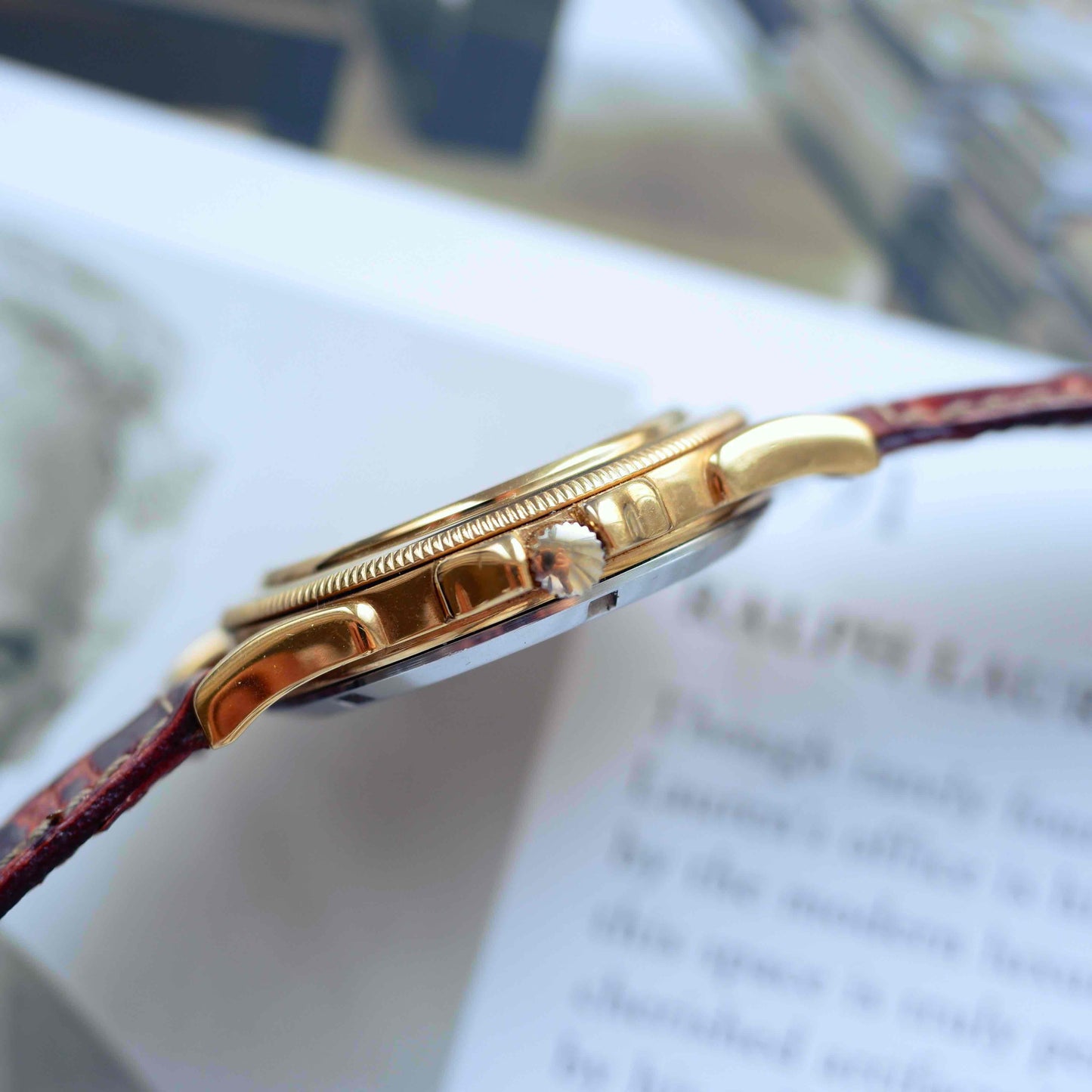 Vintage Pryngeps Automatic Italien Day-Date Watch 90s Gold Roman Dial 25 Jewels