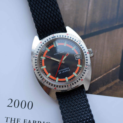 Vintage Meister Anker Diver Black Dial Date 25 Jewels Automatic 70s