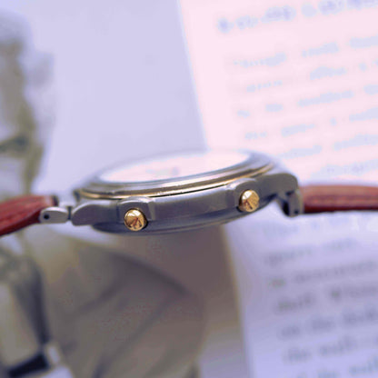 Vintage Citizen Chronograph Alarm Titan 80s Gold Two Tone Quartz